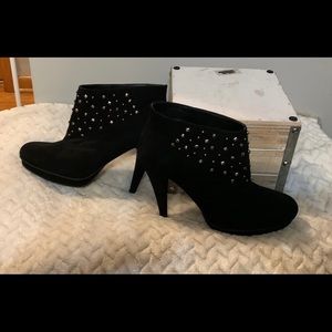 BCBGeneration Leather Studded Ankle Boot Heels